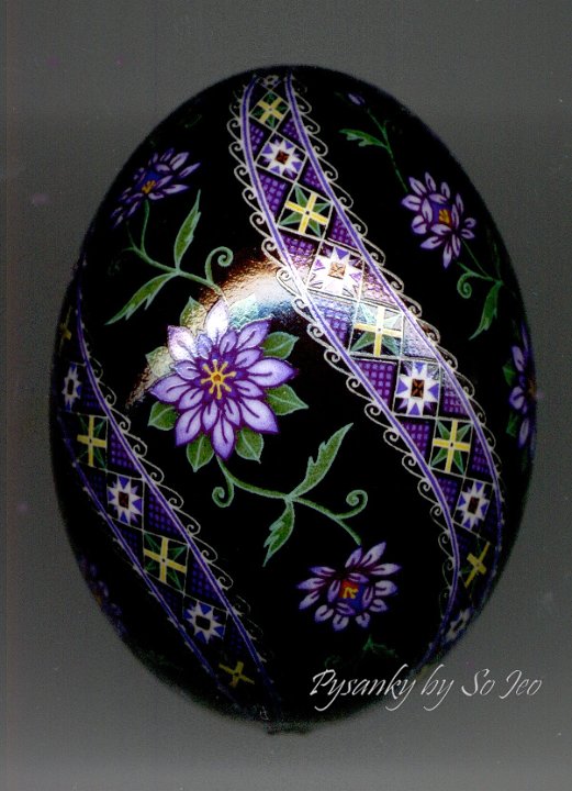 Love In A Mist Pysanky Ukrainian Easter Egg by So Jeo